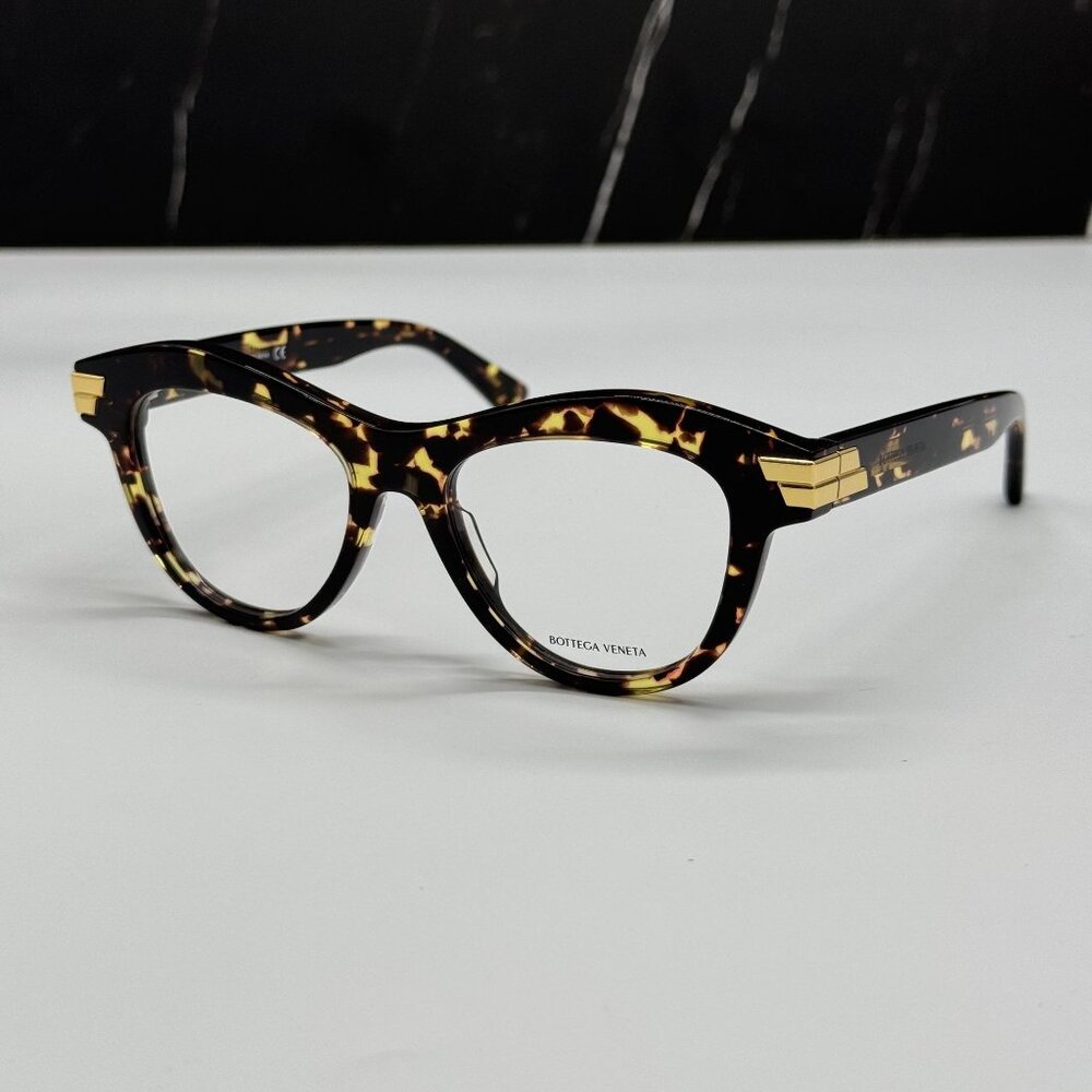 NEW BOTTEGA VENETA BV1105O 002 CAT EYE HAVANA WOMEN EYEGLASSES